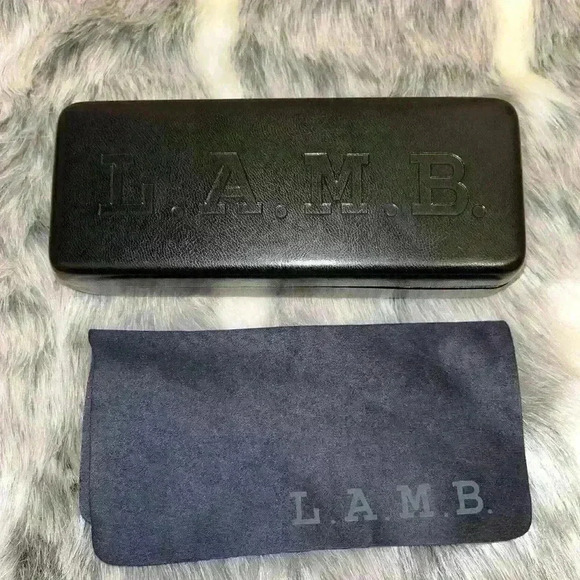 L.A.M.B. glasses case, black leather, hard case, LAMB, Gwen Stefani, GUC - Picture 1 of 8